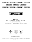 Blodgett BLP-40G User's Manual