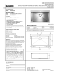 Blanco Precision Microedge Super Single Bowl 516201 User's Manual