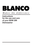 Blanco BDW 209 User's Manual