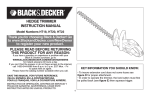 Black & Decker Trimmer HT20 User's Manual