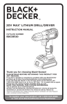Black & Decker BDCDE120C User's Manual