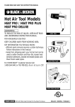 Black & Decker Heat Gun HOT AIR TOOL User's Manual