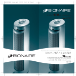 Bionaire BAP825 User's Manual