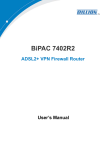 Billion Electric Company BiPAC 7402R2 User's Manual