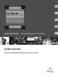Behringer Ultra-DI DI100 Quick Start Guide