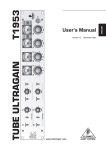 Behringer T1953 User's Manual