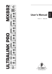 Behringer MX882 User's Manual