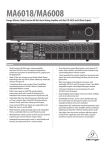 Behringer EUROCOM MA6008 Specification Sheet