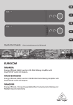 Behringer EUROCOM MA6000M Quick Start Guide