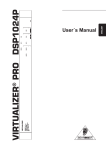 Behringer DSP1024P User's Manual