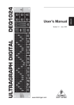 Behringer DEQ1024 User's Manual
