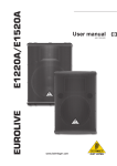 Behringer Speaker E1520A User's Manual