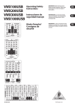 Behringer VMX1000USB User's Manual