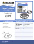 Beckett Water Gardening PH100 User's Manual