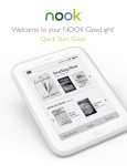 Barnes & Noble Nook GlowLight Quick Start Guide