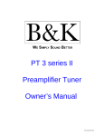 B&K PT 3 series II User's Manual