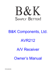 B&K AVR212 User's Manual