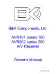 B&K AVR101 User's Manual