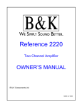 B&K 2220 User's Manual