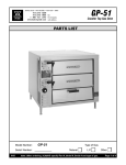 Bakers Pride Oven GP-51 User's Manual