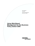 Avaya Web-Based Management for the Business Policy Switch 2000 User's Manual