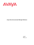 Avaya Voice Announcement Manager Reference Manual