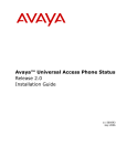 Avaya Universal Access Phone Status Release 2.0 Installation Guide