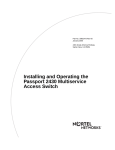 Avaya the Passport 2430 Multiservice Access Switch User's Manual