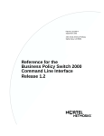 Avaya Reference for the Business Policy Switch 2000 Command Line Interface Release 1.2 User's Manual