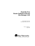 Avaya Read Me First Router Software 9.00 and Site Manager 3.00 User's Manual