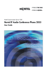 Avaya Nortel IP Audio Conference Phone 2033 User Guide