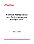 Avaya Network Management and Device Managers Configuration Configuration manual