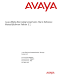 Avaya Media Processing Server Series Alarm Reference Manual (Software Release 2.1) Reference Manual