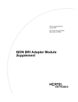 Avaya ISDN BRI Adapter - Passport 5430 Module Supplement User's Manual