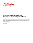Avaya IP Office and BCM 6.0 SIP Configuration manual