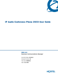 Avaya IP Audio Conference Phone 2033 User Guide