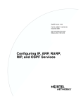 Avaya Configuring IP, ARP, RARP, RIP, and OSPF Services User's Manual