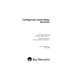 Avaya Configuring Frame Relay Services User's Manual