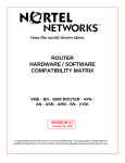 Avaya Compatibility Matrix - Router User's Manual