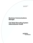 Avaya Call Detail Recording System User's Manual