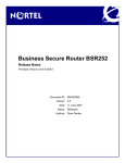 Avaya Business Secure Router 252 Release Notes
