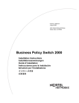 Avaya Business Policy Switch 2000 Installation Instructions