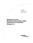 Avaya Business Policy Switch 2000 Command Line Interface Release 2.0 User's Manual