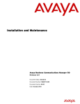 Avaya Business Communications Manager 50 Installation and Maintenance Manual