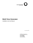 Avaya Bogen Multi-Tone Generator Installation and Use Manual