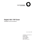 Avaya Bogen Digital AM/FM Tuner Installation and Use Manual