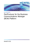 Avaya BCM 200/400/450 - PeriProducer for the Business Communications Manager (BCM) Platform User's Manual