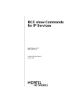 Avaya BCC show Commands for IP Services User's Manual