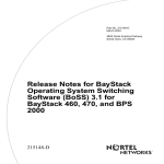 Avaya BayStack Operating System Switching Software (BoSS 3.1) for BayStack 460, 470 Release Notes