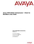 Avaya 3100 Mobile Communicator - Client for BlackBerry User Guide